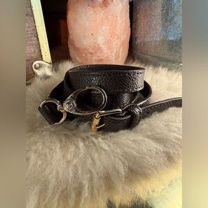 Henri Bendel Deep Chocolate Crossbody Strap with Mixed Metal Hardware